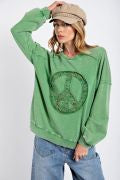 Load image into Gallery viewer, Easel Peace Sign Washed Terry Pullover