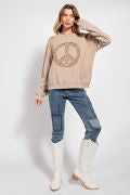 Load image into Gallery viewer, Easel Peace Sign Washed Terry Pullover