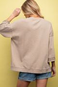 Load image into Gallery viewer, Easel Mineral Wash Terry Floral Peace Sign Pullover