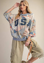 Load image into Gallery viewer, Easel 3/4 Sleeve USA Patch Sweatshirt