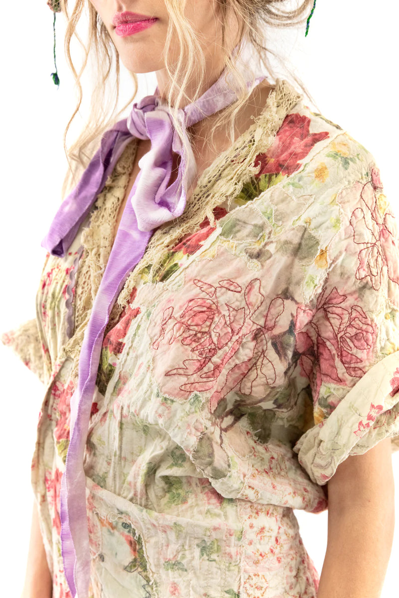 Kimono Magnolia Pearl En Coton Soie Brodé - Couleur Verona - Taille Unique - Neuf Avec étiquettes