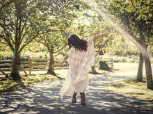 Load image into Gallery viewer, Market of Stars Love Story Heart Print Bamboo Boho Kimono