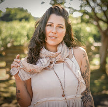 Load image into Gallery viewer, Market of Stars Love Story Heart Print Artisan Bamboo Scarf