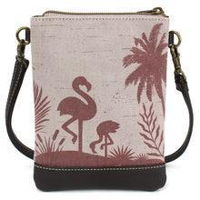 Load image into Gallery viewer, Chala Double Pocket Xbody Flamingo Group Gray