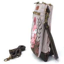 Load image into Gallery viewer, Chala Double Pocket Xbody Flamingo Group Gray