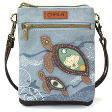 Load image into Gallery viewer, Chala Double Pocket Xbody Turtle Indigo