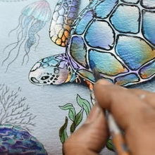 Load image into Gallery viewer, Anuschka Medium Zip Pouch Underwater Beauty