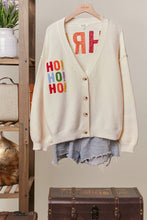 Load image into Gallery viewer, Mello Christmas Lettering Patchwork V Neck Cardigan
