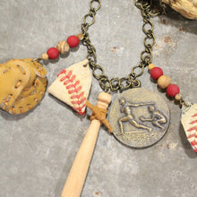 Load image into Gallery viewer, The Primitive Peddler Take Me Out To The Ballgame Vintage Charming Necklace