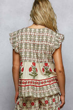 Load image into Gallery viewer, Pol Clothing V-Neck Floral Pattern Ruffle Sleeve Top
