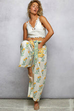 Load image into Gallery viewer, Pol Clothing Floral Lightweight Front Belt Woven Wide Pants