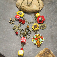 Load image into Gallery viewer, The Primitive Peddler A Sunny Kind Of Day Charm'd Necklace