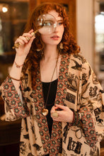 Load image into Gallery viewer, Market of Stars Curiosities Pixie Duster Crop Kimono w/ whimsical print