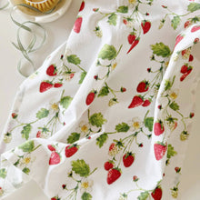 Load image into Gallery viewer, Emily Lex Studio Strawberry cotton flour sack tea towel