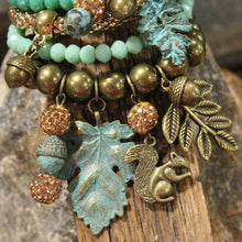 Load image into Gallery viewer, The Primitive Peddler Just A Bit Squirrely Charm'd Bracelet Set