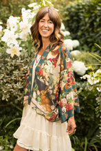 Load image into Gallery viewer, Market of Stars Stay Gold Pixie Duster Cropped Kimono w/ Rabbits and Bees