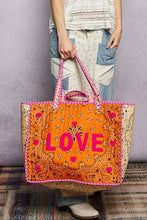 Load image into Gallery viewer, Pol Clothing LOVE Bandana Quilted Tote Bag