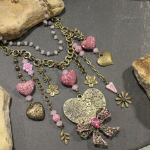 Load image into Gallery viewer, The Primitive Peddler Beating Heart Charm'd Necklace