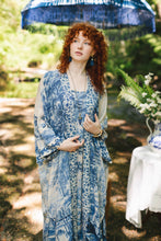 Load image into Gallery viewer, Market of Stars Let The Light In Opera Duster Kimono Robe Blue Delft Toile
