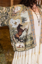 Load image into Gallery viewer, Market of Stars Born to Run Pixie Duster Crop Kimono w/ Horse & Flower Print