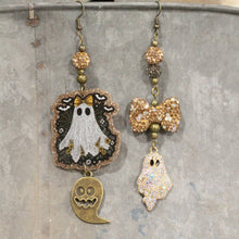 Load image into Gallery viewer, The Primitive Peddler Ghostly BOO Dangle Earrings