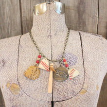 Load image into Gallery viewer, The Primitive Peddler Take Me Out To The Ballgame Vintage Charming Necklace