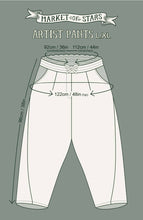 Load image into Gallery viewer, Market of Stars Stargazer Linen Cropped Artist Pant with Falling Stars Print.