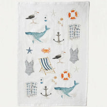 Load image into Gallery viewer, Emily Lex Studio Seaside cotton flour sack tea towel