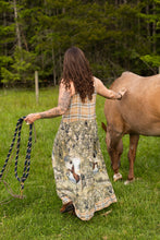 Load image into Gallery viewer, Market of Stars Born To Run Bohéme Long Maxi Slip Dress w/ Horse & Plaid