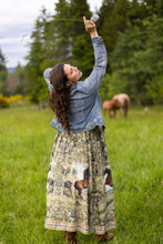 Load image into Gallery viewer, Market of Stars Born To Run Bohéme Long Maxi Slip Dress w/ Horse & Plaid