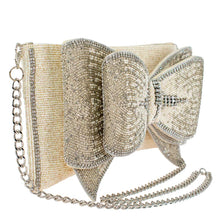 Load image into Gallery viewer, Mary Frances Fancy Bow Beaded Ivory Bow Crossbody Clutch
