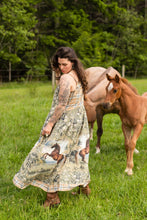 Load image into Gallery viewer, Market of Stars Born To Run Bohéme Long Maxi Slip Dress w/ Horse & Plaid