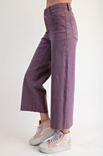 Load image into Gallery viewer, Easel Button Front Stretch Twill Pants Dusty Taro