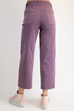 Load image into Gallery viewer, Easel Button Front Stretch Twill Pants Dusty Taro