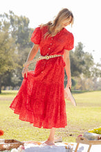 Load image into Gallery viewer, Easel Cotton Eyelet Lace Tiered Maxi Skirt