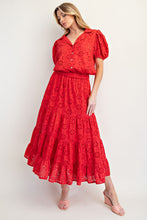 Load image into Gallery viewer, Easel Cotton Eyelet Lace Tiered Maxi Skirt