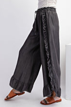 Load image into Gallery viewer, Easel Washed Ruffle Chambray Loose Fit Pants
