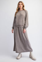 Load image into Gallery viewer, Easel Mineral Washed Terry Knit Maxi Skirt