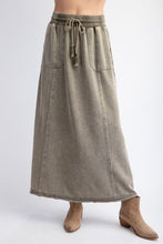 Load image into Gallery viewer, Easel Mineral Washed Terry Knit Maxi Skirt