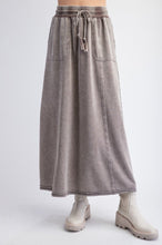 Load image into Gallery viewer, Easel Mineral Washed Terry Knit Maxi Skirt