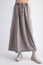 Load image into Gallery viewer, Easel Mineral Washed Terry Knit Maxi Skirt