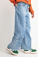 Load image into Gallery viewer, Easel Star Patch Detailing Washed Stretch Denim Pants