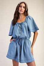 Load image into Gallery viewer, Easel Washed Denim Romper