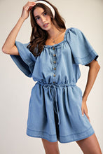 Load image into Gallery viewer, Easel Washed Denim Romper
