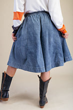 Load image into Gallery viewer, Easel Washed Denim Knee Length Skirt Pants