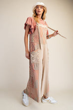 Load image into Gallery viewer, Easel Patchwork Print Washed Terry Jumpsuit