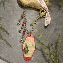 Load image into Gallery viewer, The Primitive Peddler Ticket To The North Pole Charm'd Necklace