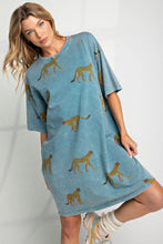 Load image into Gallery viewer, Easel Mineral Wash Cheetah Print TShirt Dress
