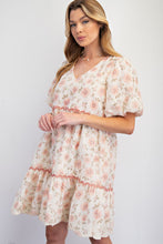 Load image into Gallery viewer, Easel Print Mix Floral Embo Woven Dress