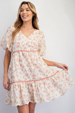 Load image into Gallery viewer, Easel Print Mix Floral Embo Woven Dress